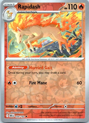 Rapidash reverse holo - reverse, uncommon