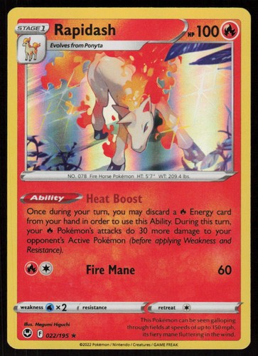 Rapidash 022 195 holo rare - 022/195,